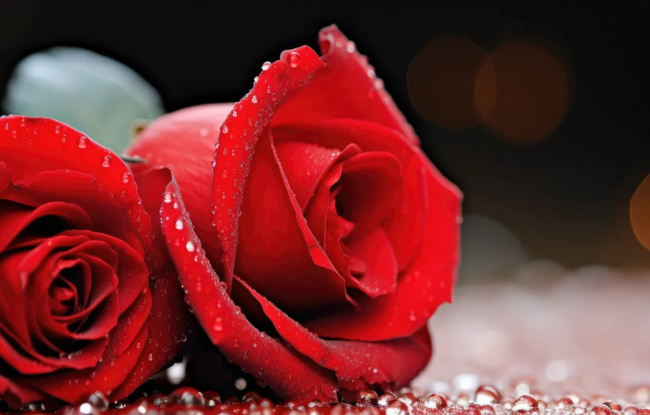 Photo wallpaper flowers, roses, bouquet, AI art, neural network