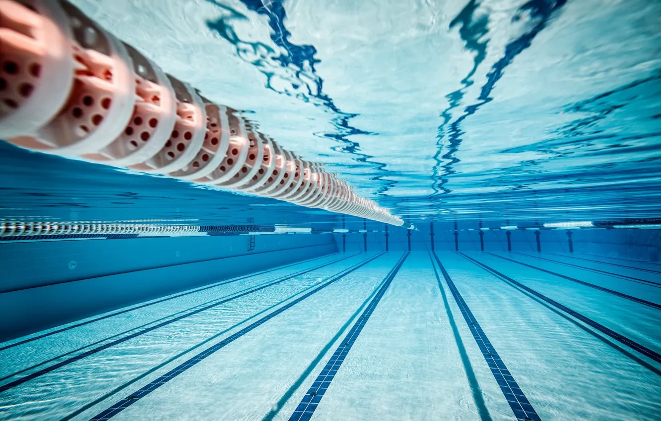 Photo wallpaper sport, underwater, water, lines, reflection, swimming, miscellanea, tiles