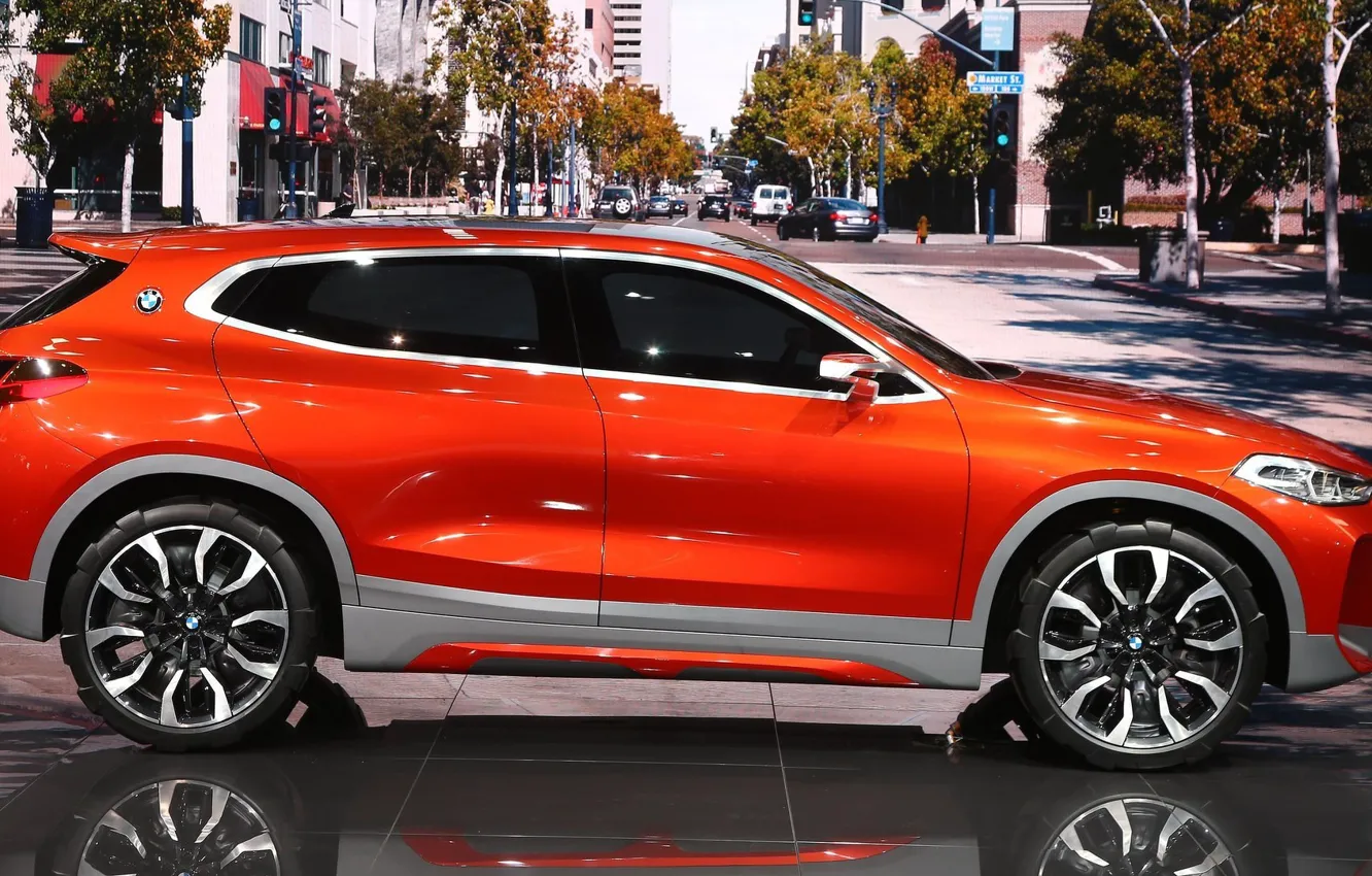 Photo wallpaper road, the city, BMW-X2-d