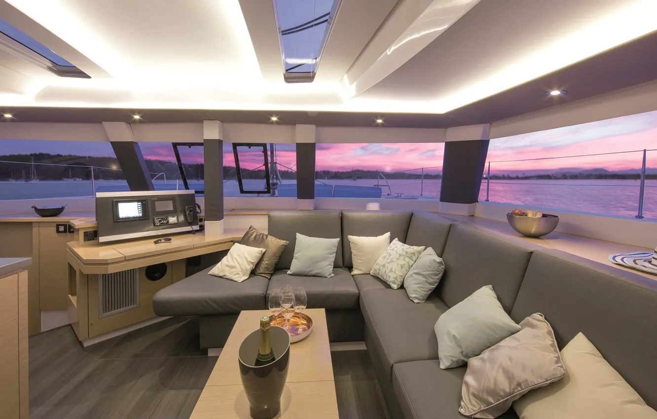 Photo wallpaper yacht, salon, British Virgin Islands, Fountaine-Pajot - Saba 50, Sheba 50, By Boat