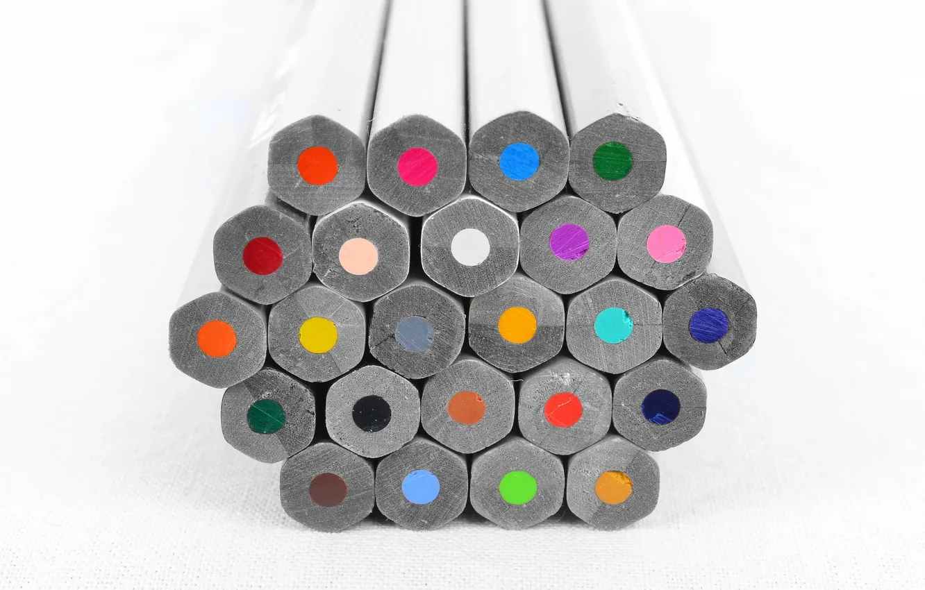 Photo wallpaper dots, colored, pencils, matite, colorate