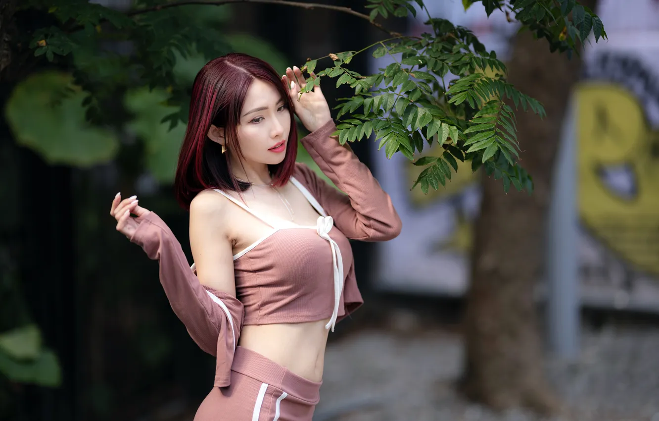 Photo wallpaper girl, portrait, Asian