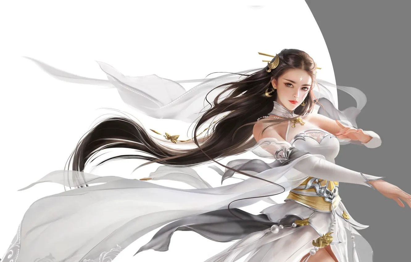 Photo wallpaper girl, fantasy, art, Jianyachi L, Bucket broken Sky bucket Emperor road to hand Tour career …