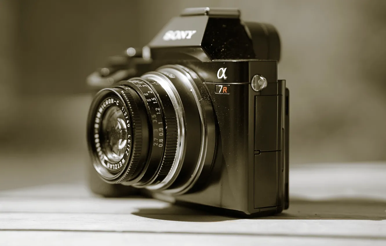 Photo wallpaper macro, camera, sony a7r