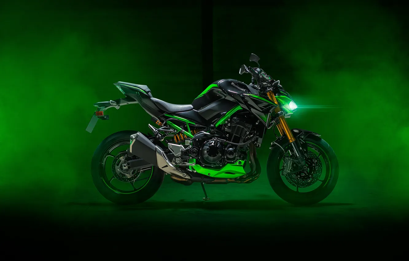 Photo wallpaper Kawasaki, Green, Bikes, 2024, Sports bikes, Kawasaki Z900