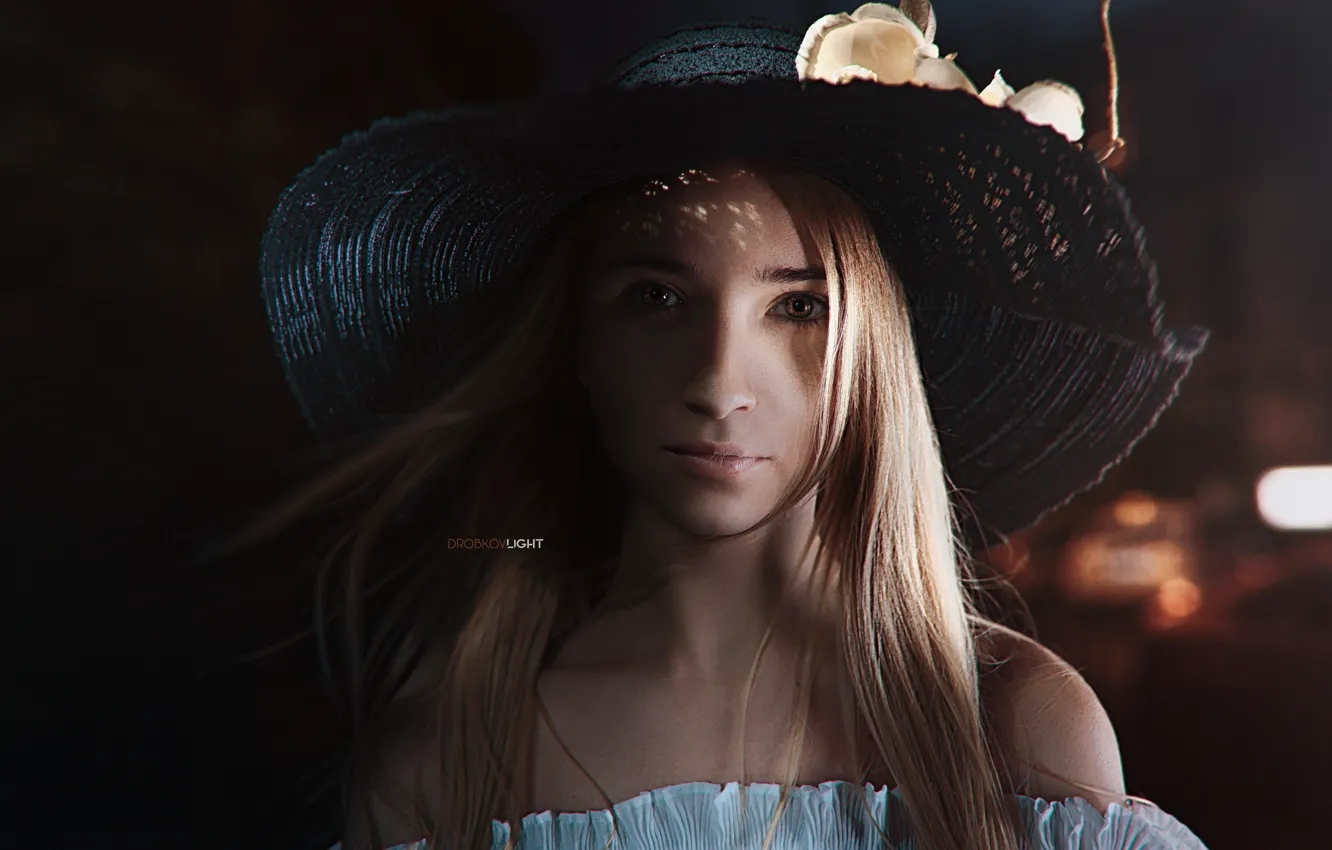 Photo wallpaper face, portrait, Girl, hat, Alexander Drobkov-Light, Anna Parashchuk
