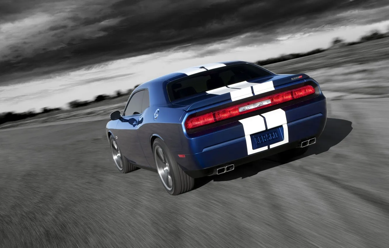 Photo wallpaper Dodge, SRT8, Challenger, blue, the front part, 392, Inaugural Edition