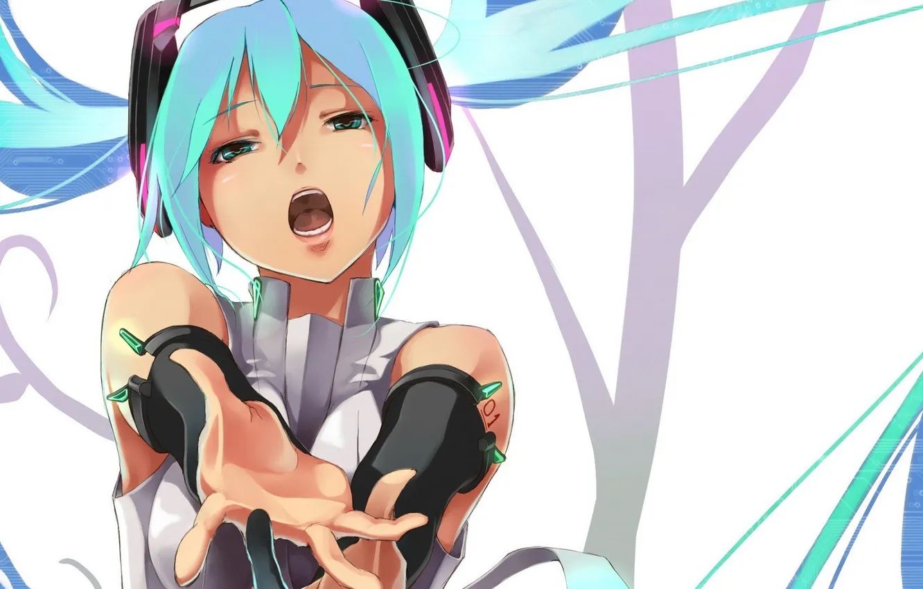 Photo wallpaper girl, anime, vocaloid, hatsune miku