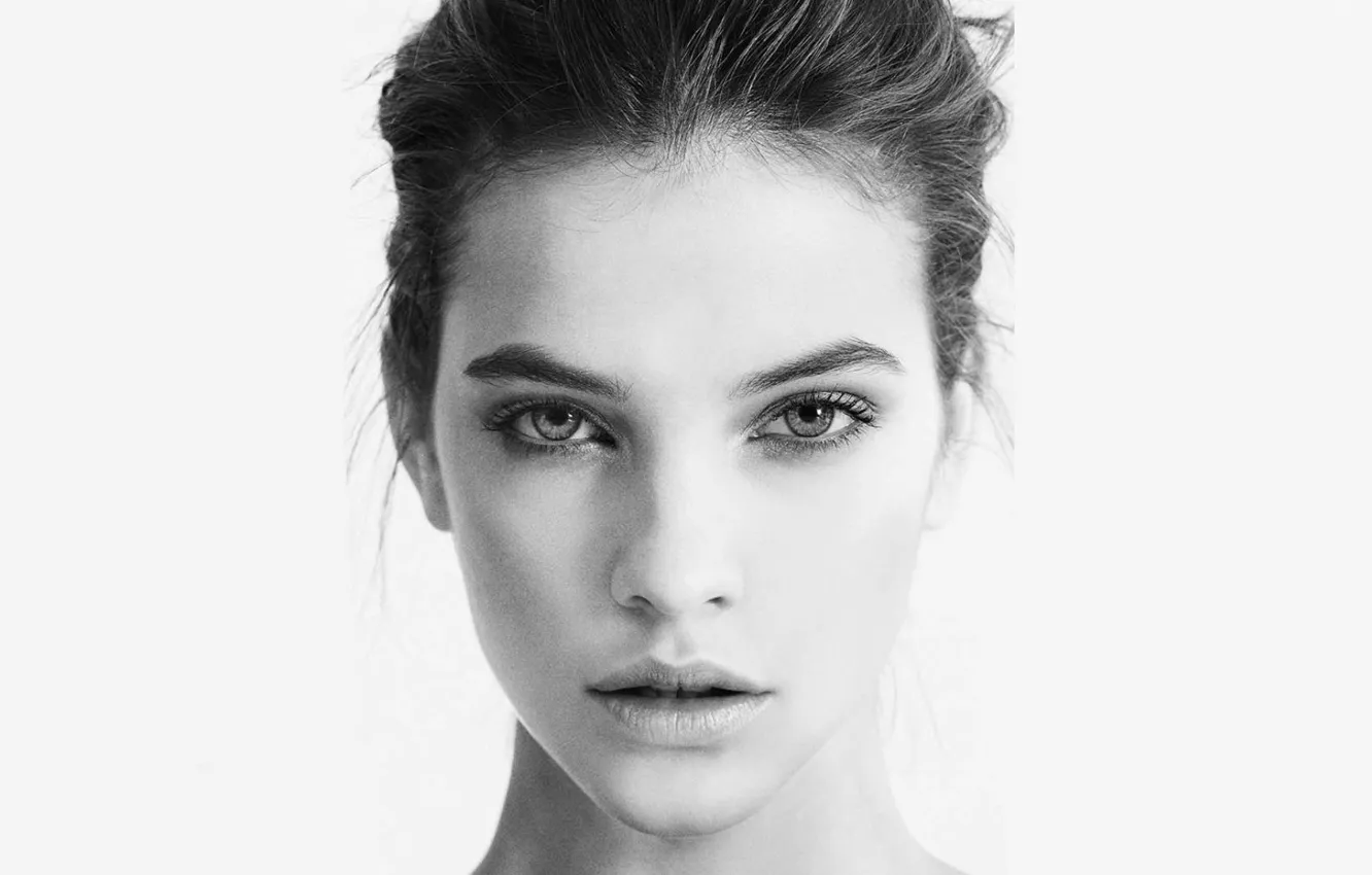 Photo wallpaper face, Wallpaper, model, black and white, beautiful, model, Barbara Palvin, Victoria's Secret Angel