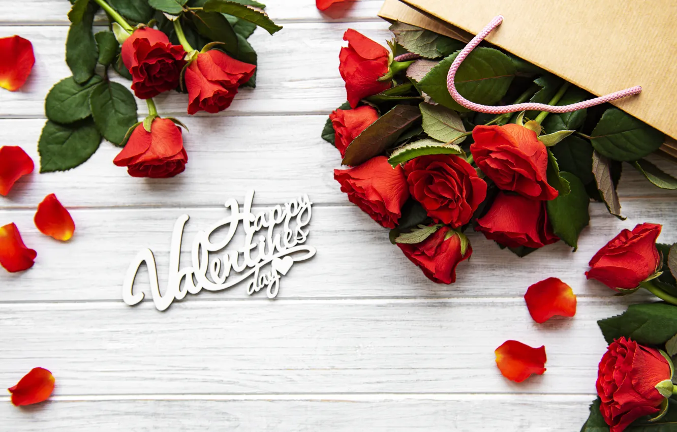 Photo wallpaper roses, bouquet, Valentine's Day, Olena Rudo