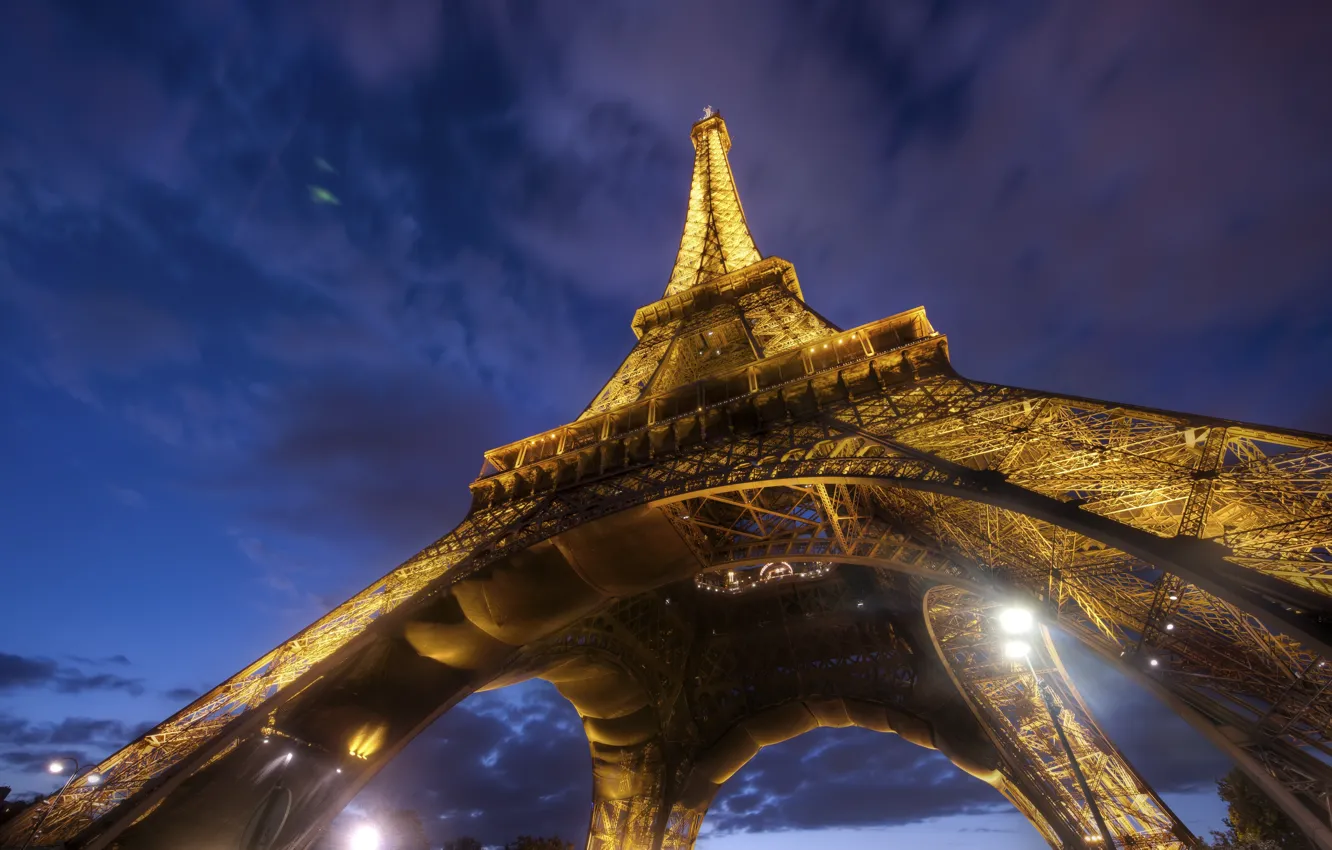 Photo wallpaper the city, France, Paris, Eiffel tower, architecture, Under the Eiffel