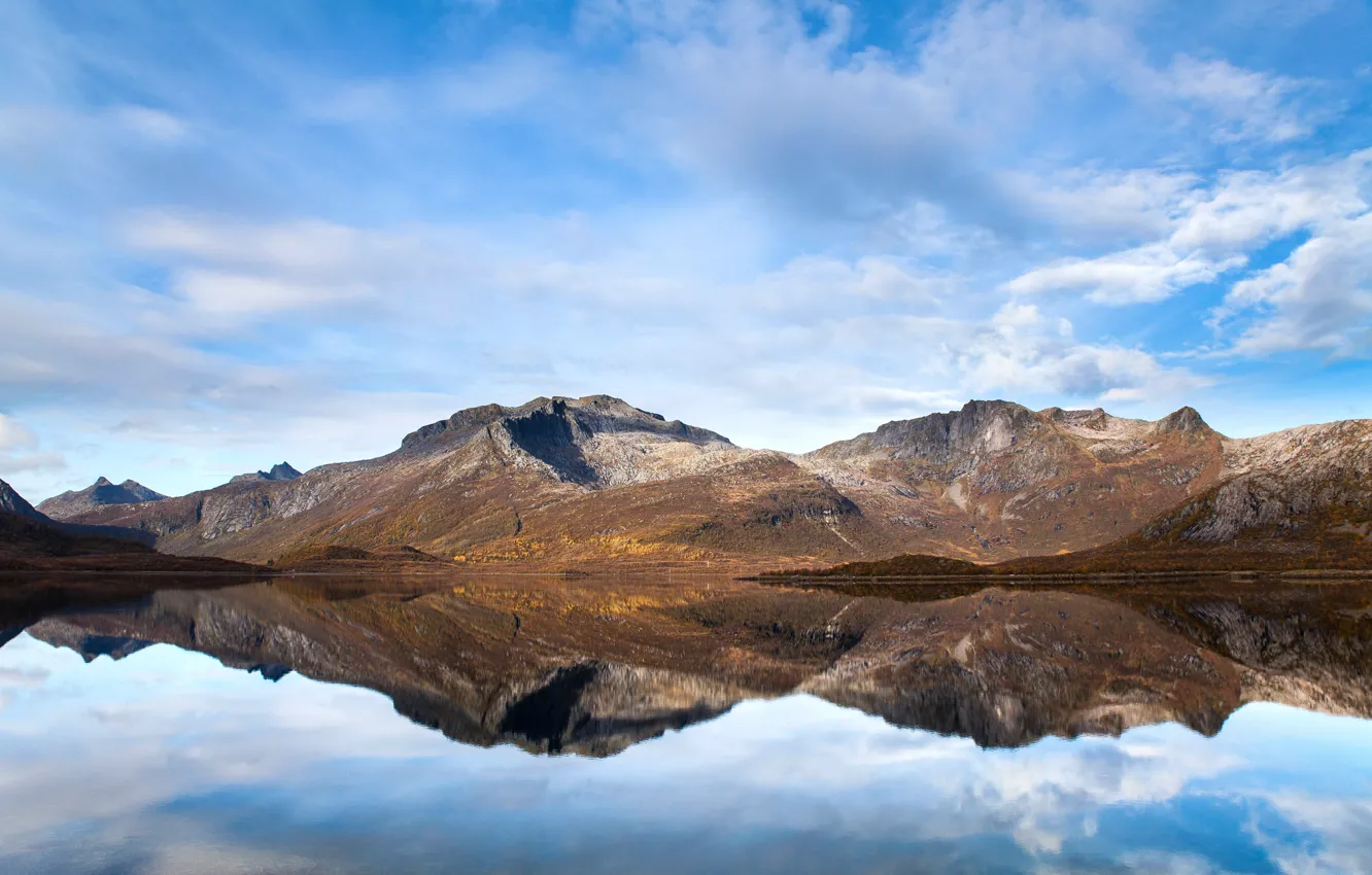 Photo wallpaper mountains, lake, reflection, calm, mountain, lake, serenity, reflection