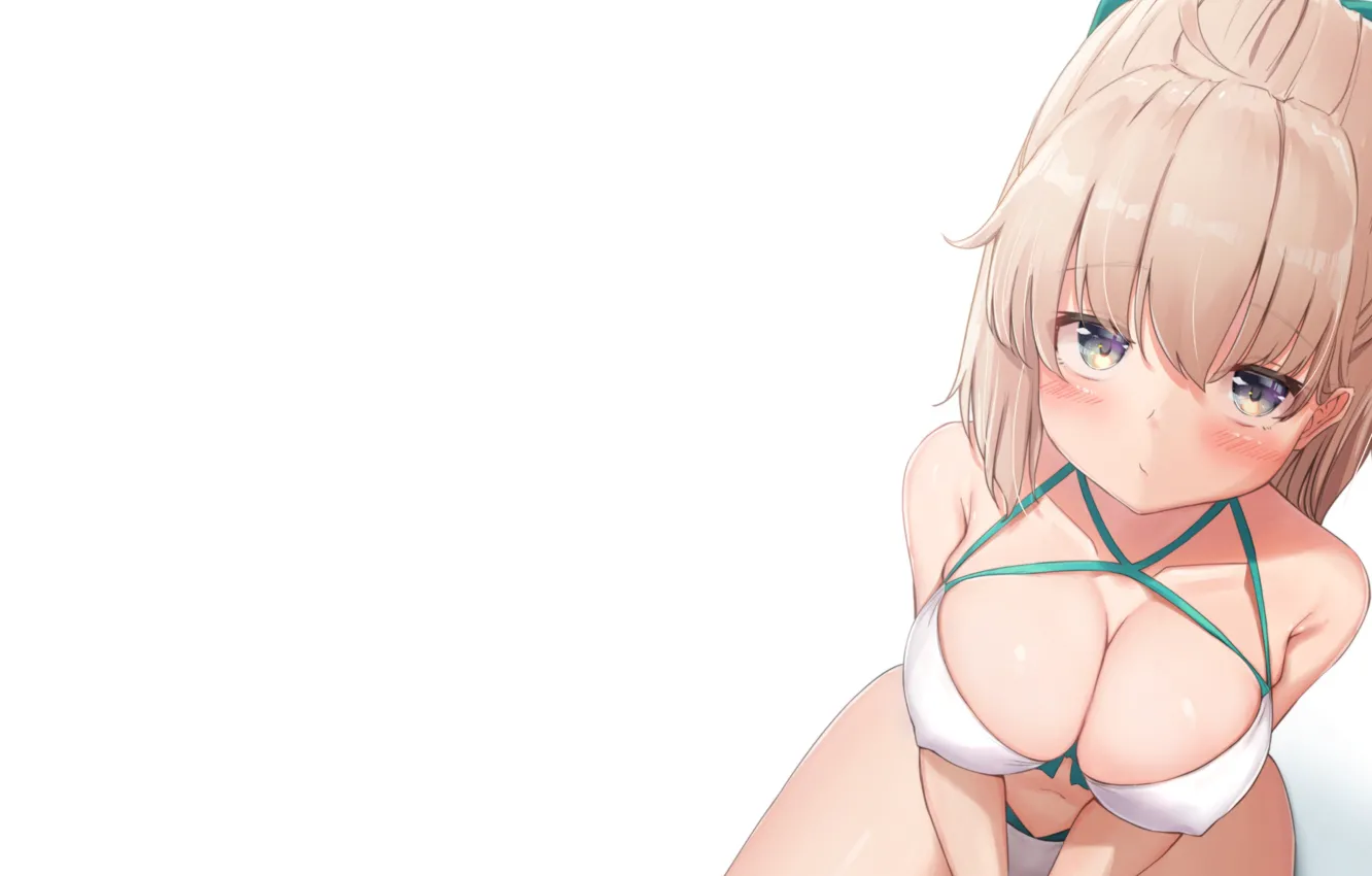 Photo wallpaper girl, sexy, boobs, anime, beautiful, pretty, erotic, blonde