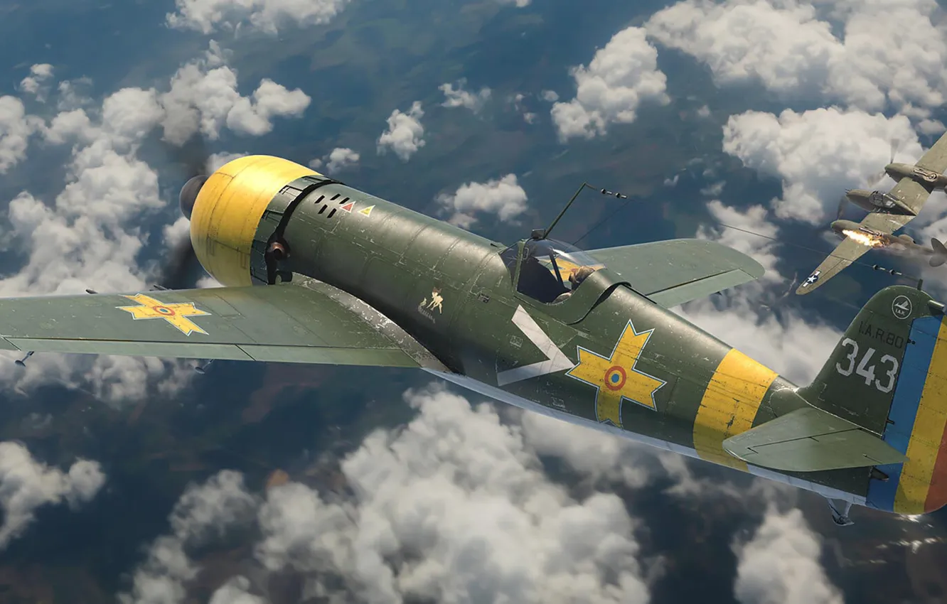 Photo wallpaper UNITED STATES AIR FORCE, Lockheed P-38 Lightning, Romanian fighter, Royal Romanian air force, Antonis (rOEN911) …