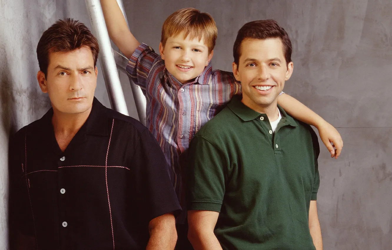Photo wallpaper actor, the series, characters, Charlie Sheen, John Cryer, Jake Harper, Charlie Harper, Alan Harper