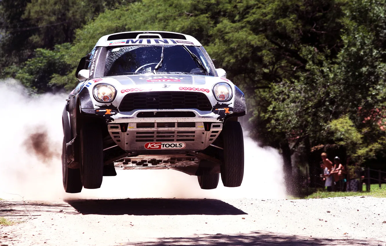 Photo wallpaper white, race, sport, lights, Mini, mini, SUV, Mini Cooper