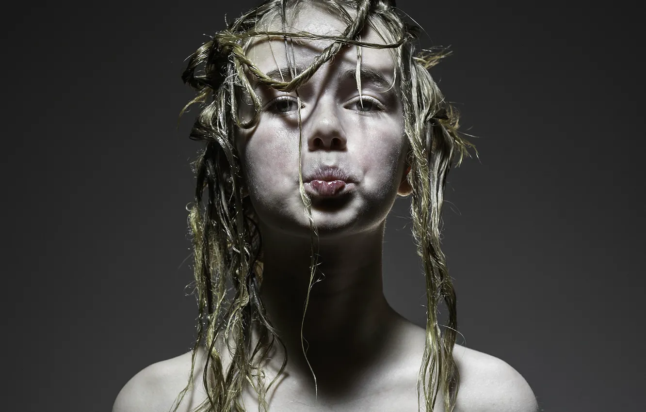 Photo wallpaper portrait, girl, facial expressions