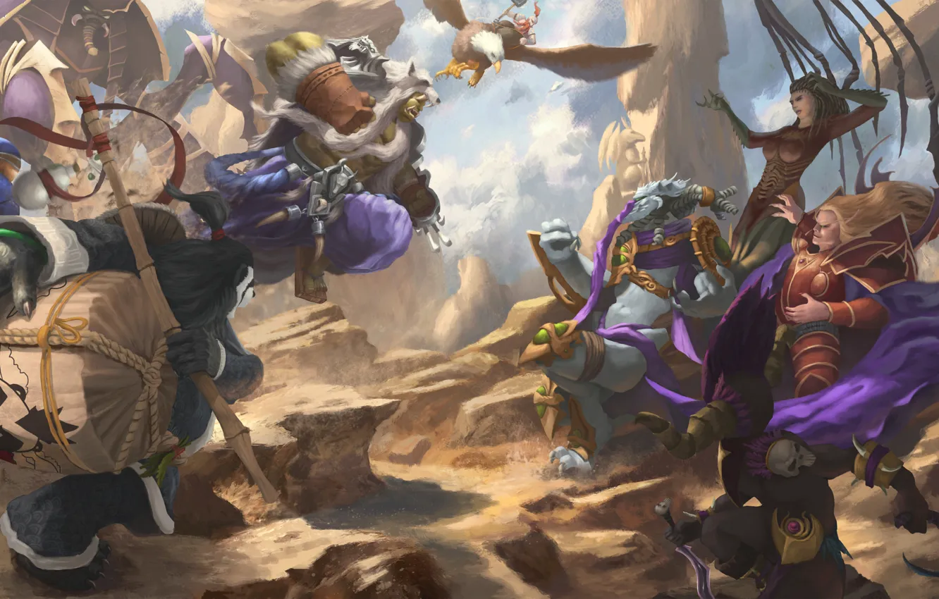 Photo wallpaper starcraft, diablo, Orc, warcraft, Witch Doctor, Jim Raynor, Zeratul, sarah kerrigan