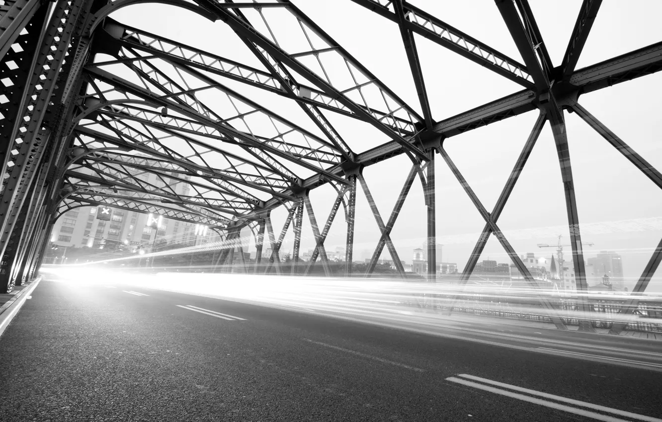 Photo wallpaper bridge, the city, design