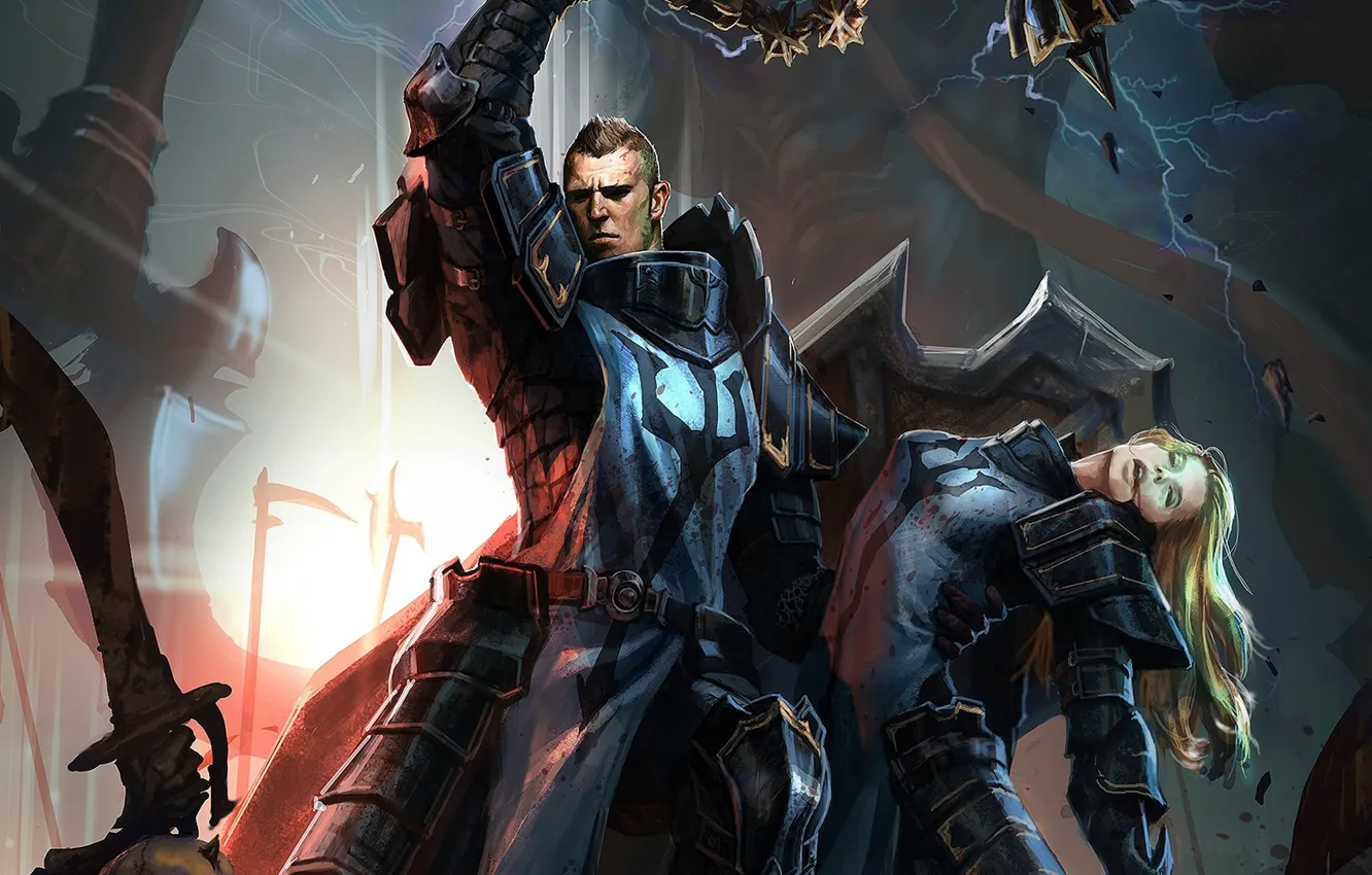 Photo wallpaper Diablo 3, rescue, Reaper of Souls, Crusader