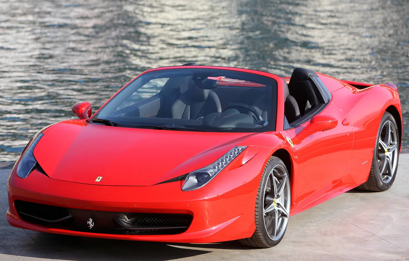 Photo wallpaper machine, Ferrari, supercar, the front, 458 italia, Spider