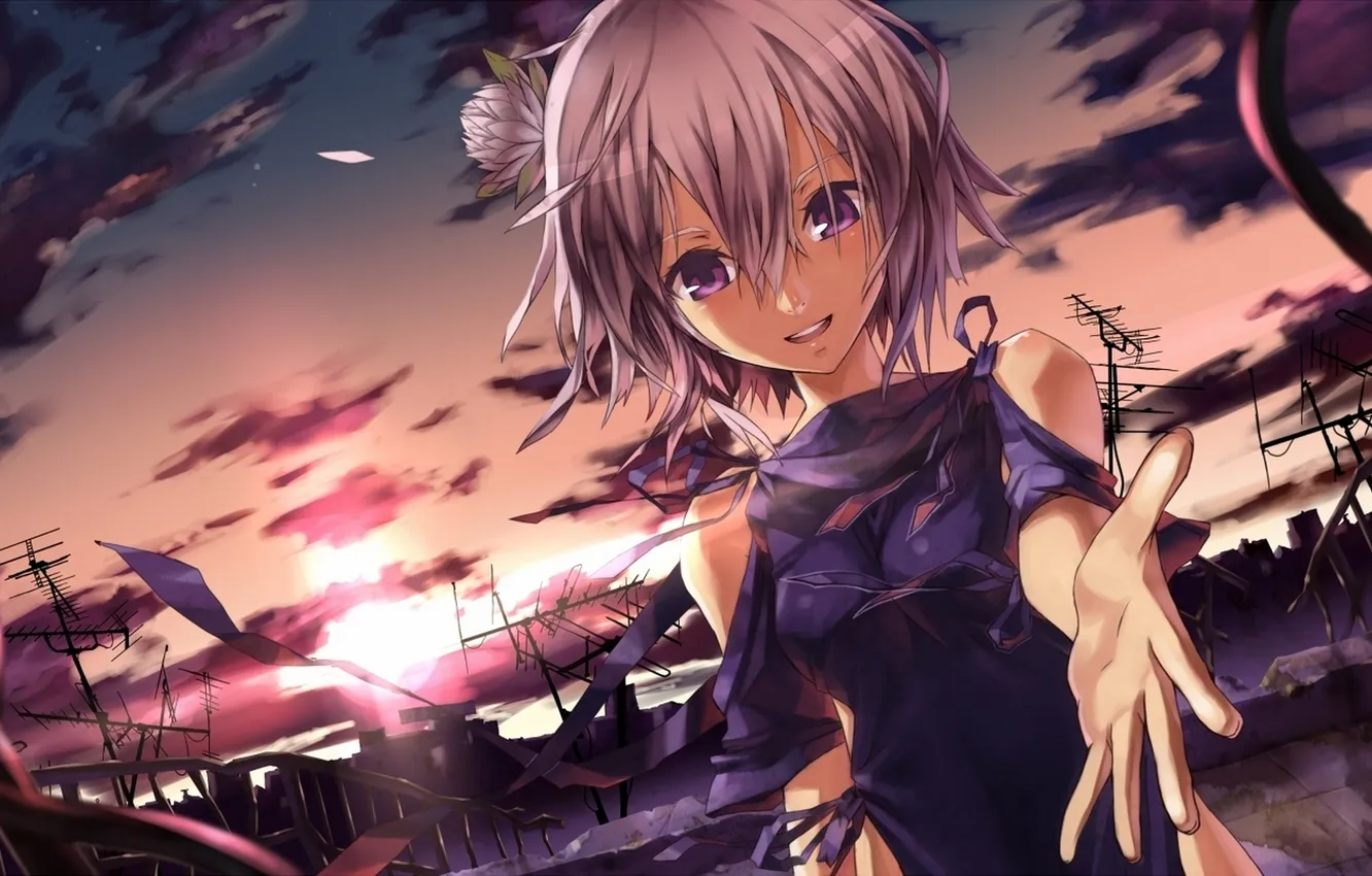 Photo wallpaper the game, hands, fragile, flower in hair, anime girl