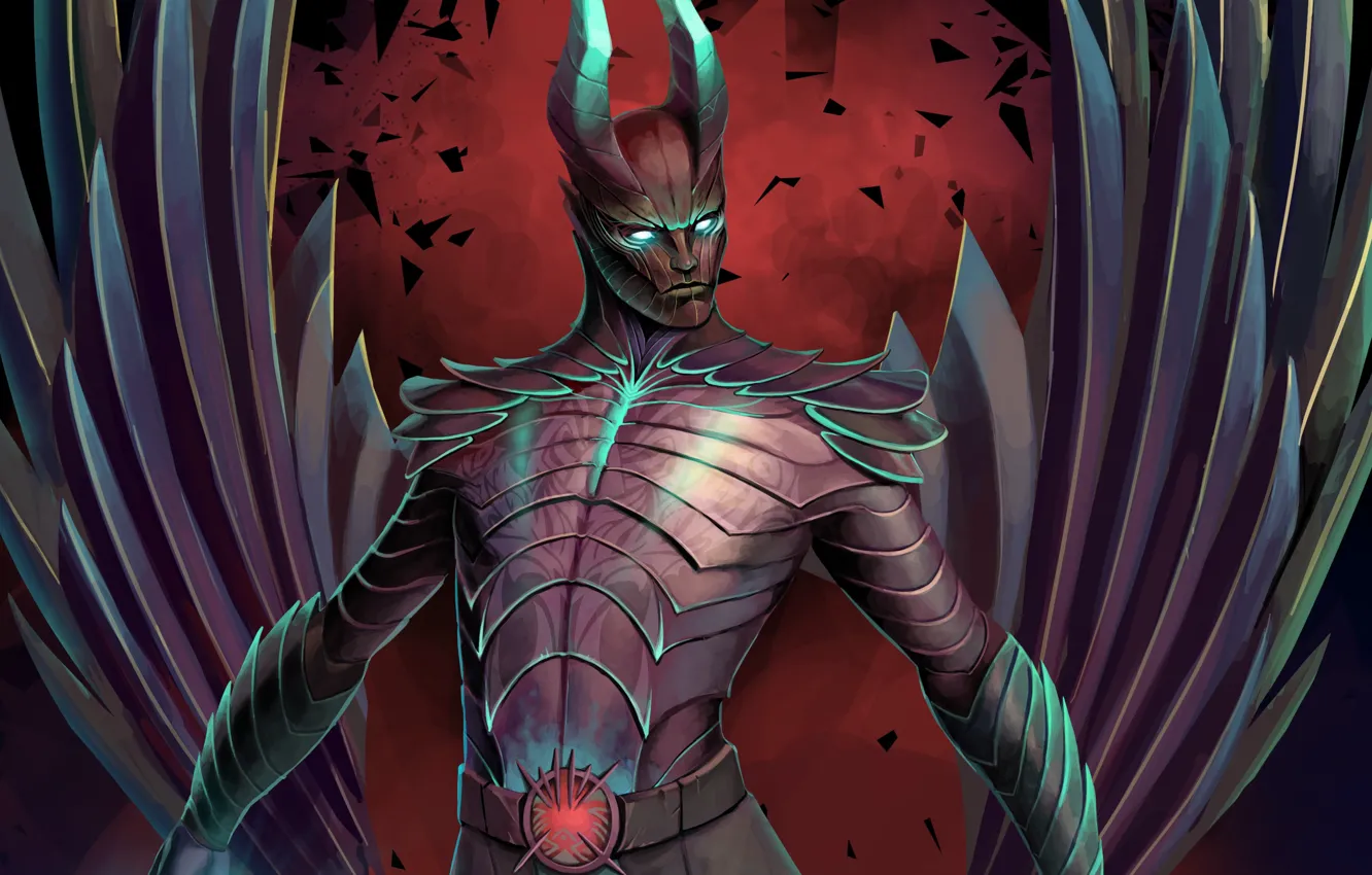 Photo wallpaper wings, the demon, art, horns, dota 2, Ulsae, Terror blade, Demon Marauder