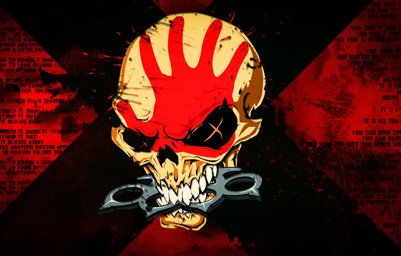 Photo wallpaper skull, metal, metal, Five Finger Death Punch, 5FDP, FFDP, 5 Finger Death Punch, Groove metal