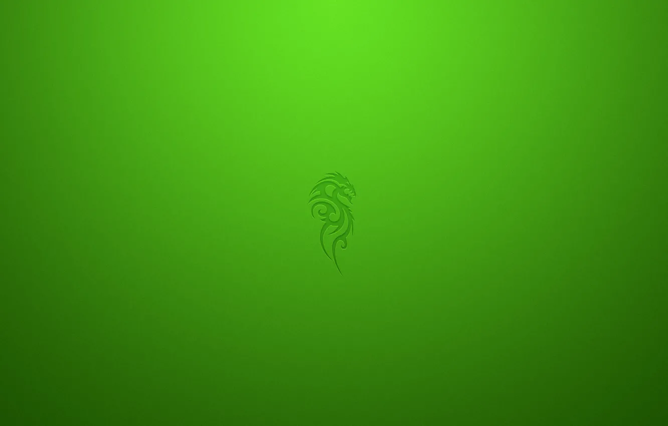 Photo wallpaper green, abstract, logo, dragon, mininal
