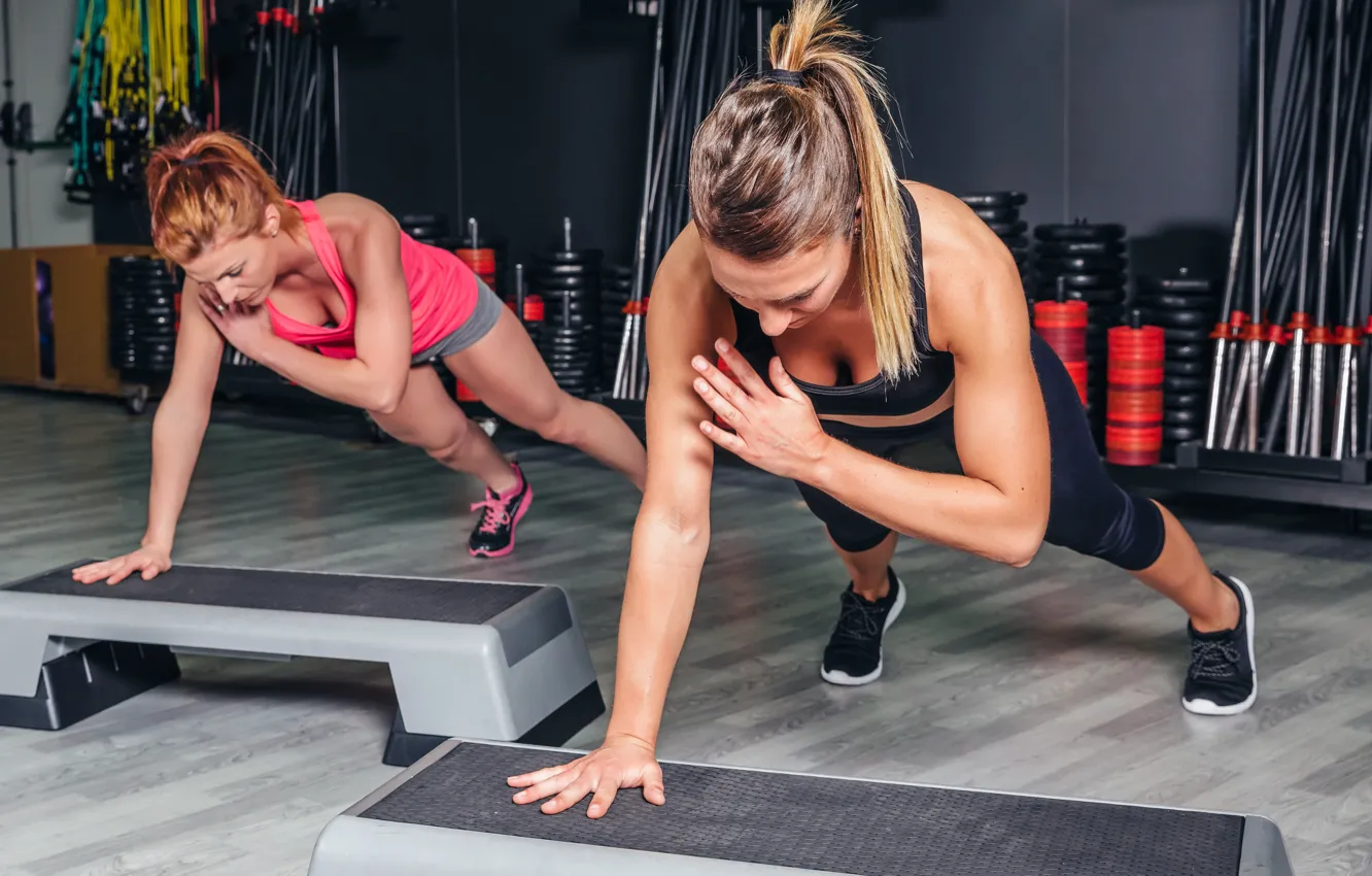 Photo wallpaper workout, fitness, gym, pushups