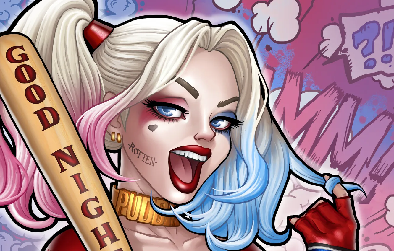Photo wallpaper art, bit, Harley Quinn, blonde