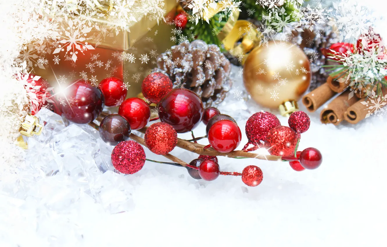 Photo wallpaper balls, decoration, holiday, new year, Christmas, Christmas, New Year