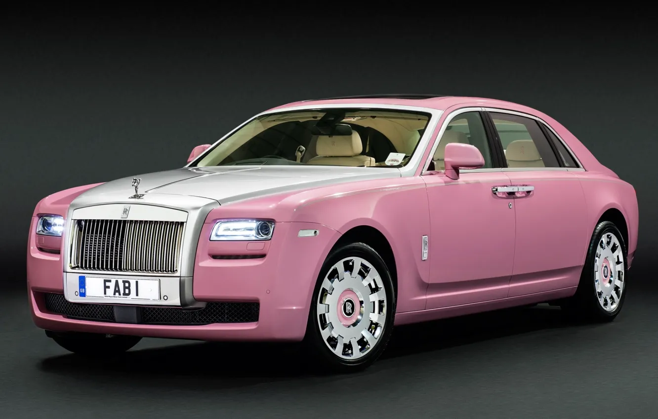 Photo wallpaper pink, Rolls-Royce, Ghost, the front, Rolls-Royce, GOST, Extended, Wheelbase