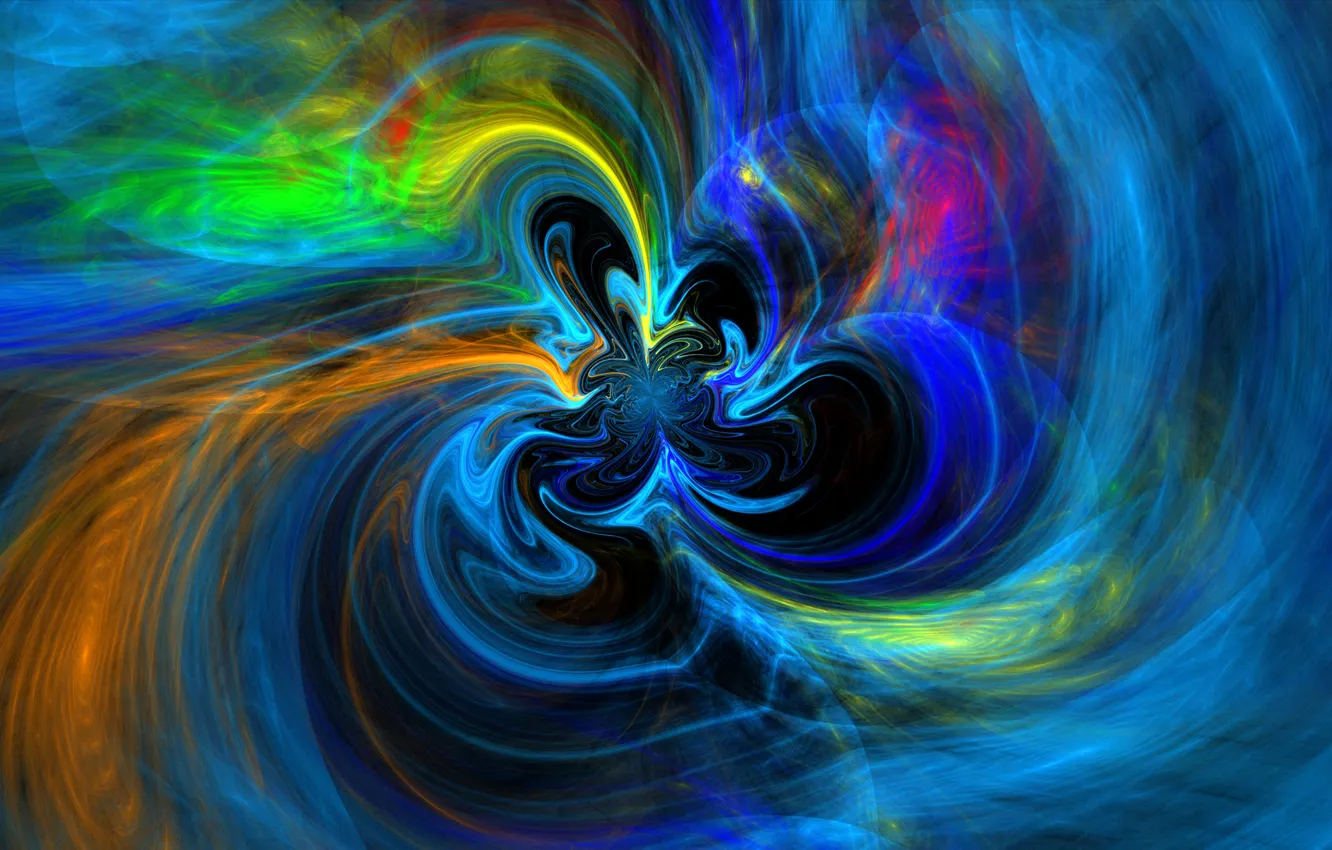 Photo wallpaper light, smoke, color, gas, fractal