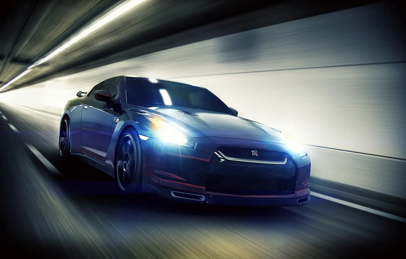 Photo wallpaper speed, cars, auto, Nissan GTR