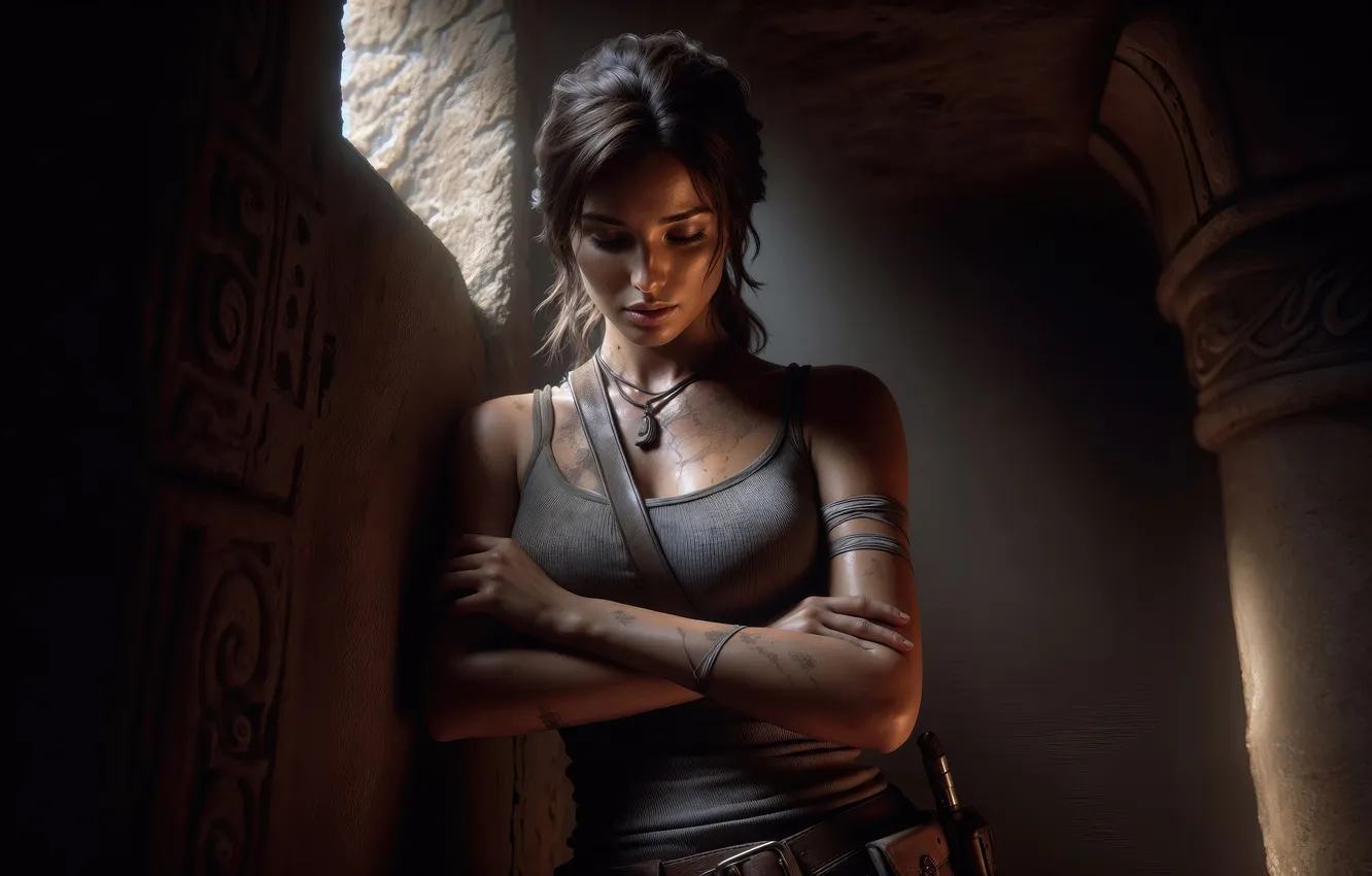 Photo wallpaper Lara, Croft, enchanting