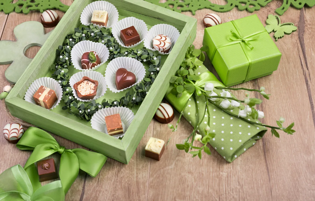 Photo wallpaper chocolate, sweets, with love
