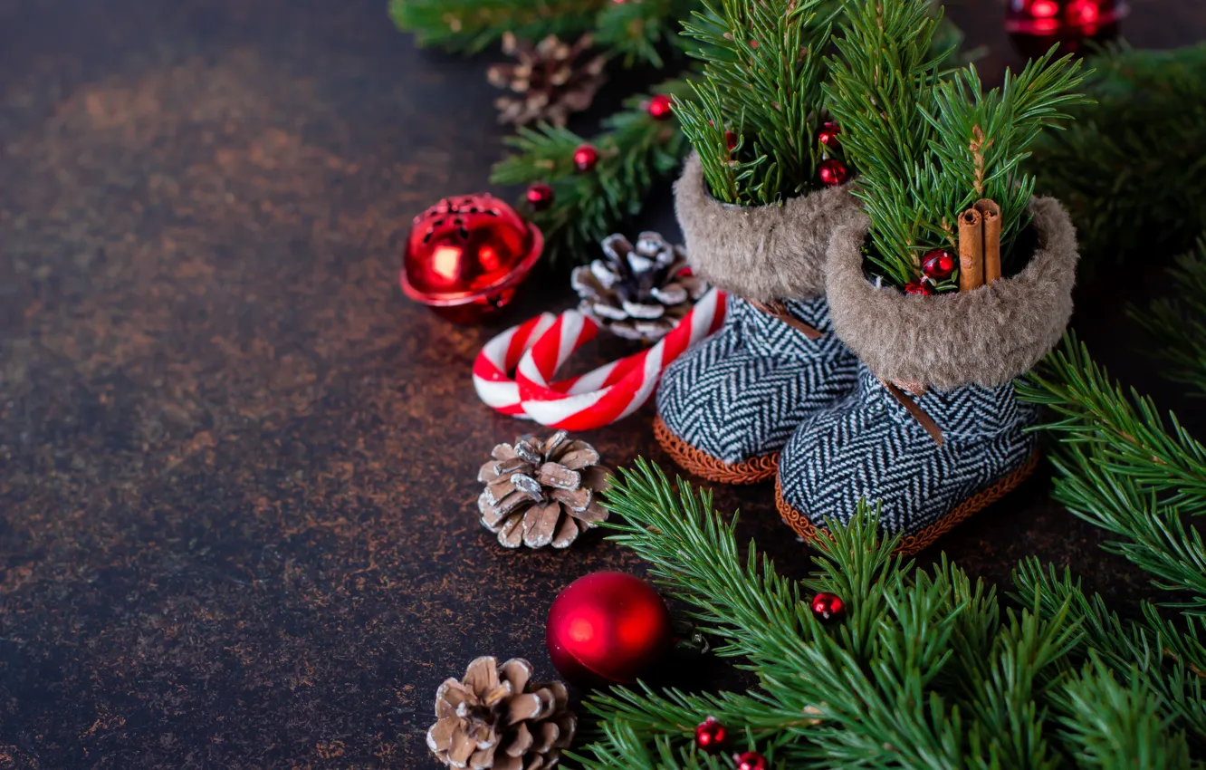 Photo wallpaper decoration, new year, Christmas, Christmas, wood, New Year, Xmas, decoration