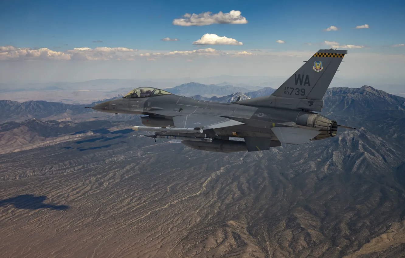 Photo wallpaper UNITED STATES AIR FORCE, General Dynamics F-16 Fighting Falcon, the fourth generation fighter, American multifunctional …