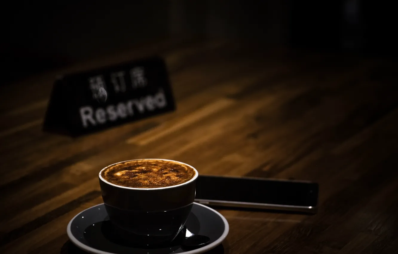 Photo wallpaper coffee, Cup, drink, cappuccino, foam