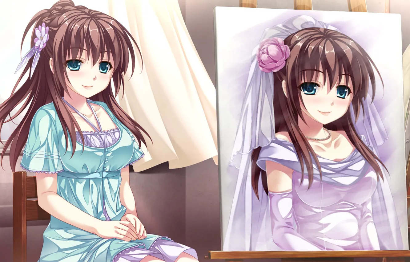 Photo wallpaper girl, figure, portrait, tsukumo no chickens