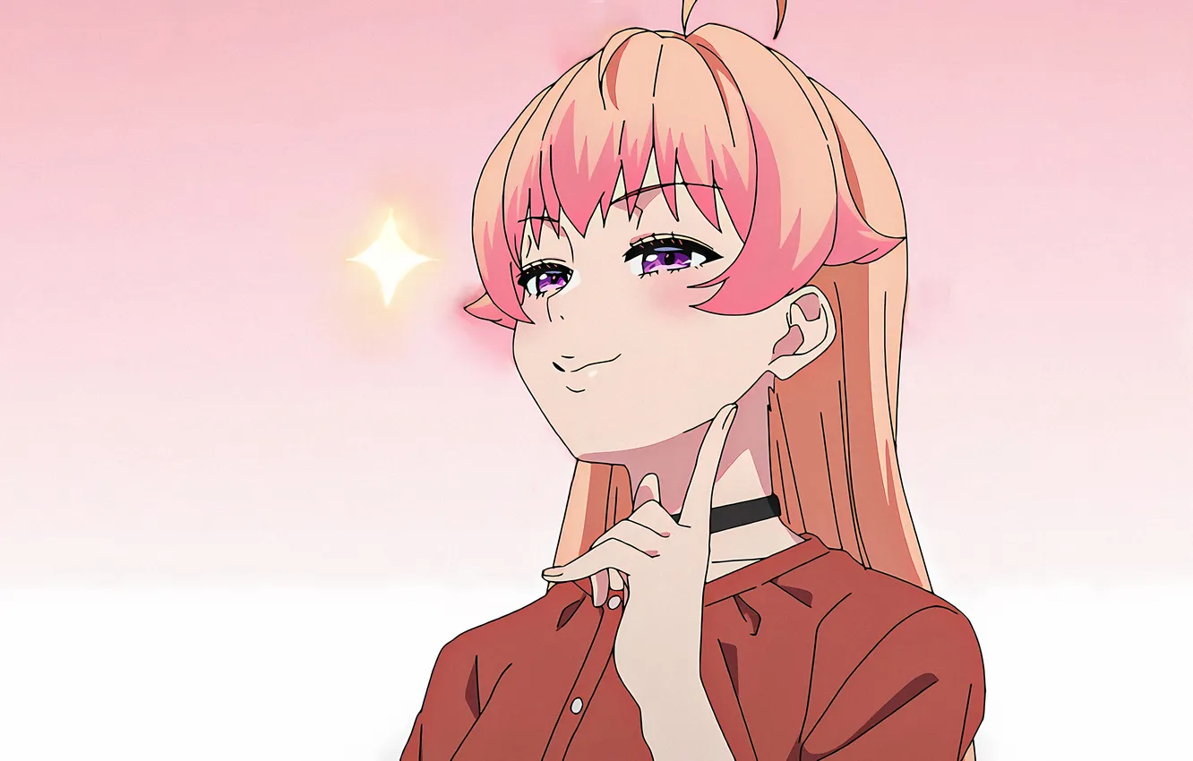 Photo wallpaper look, girl, stars, anime, grin, anime, high quality, sundress