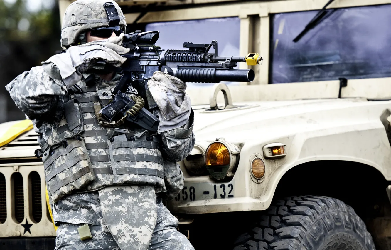 Photo wallpaper gun, military, police