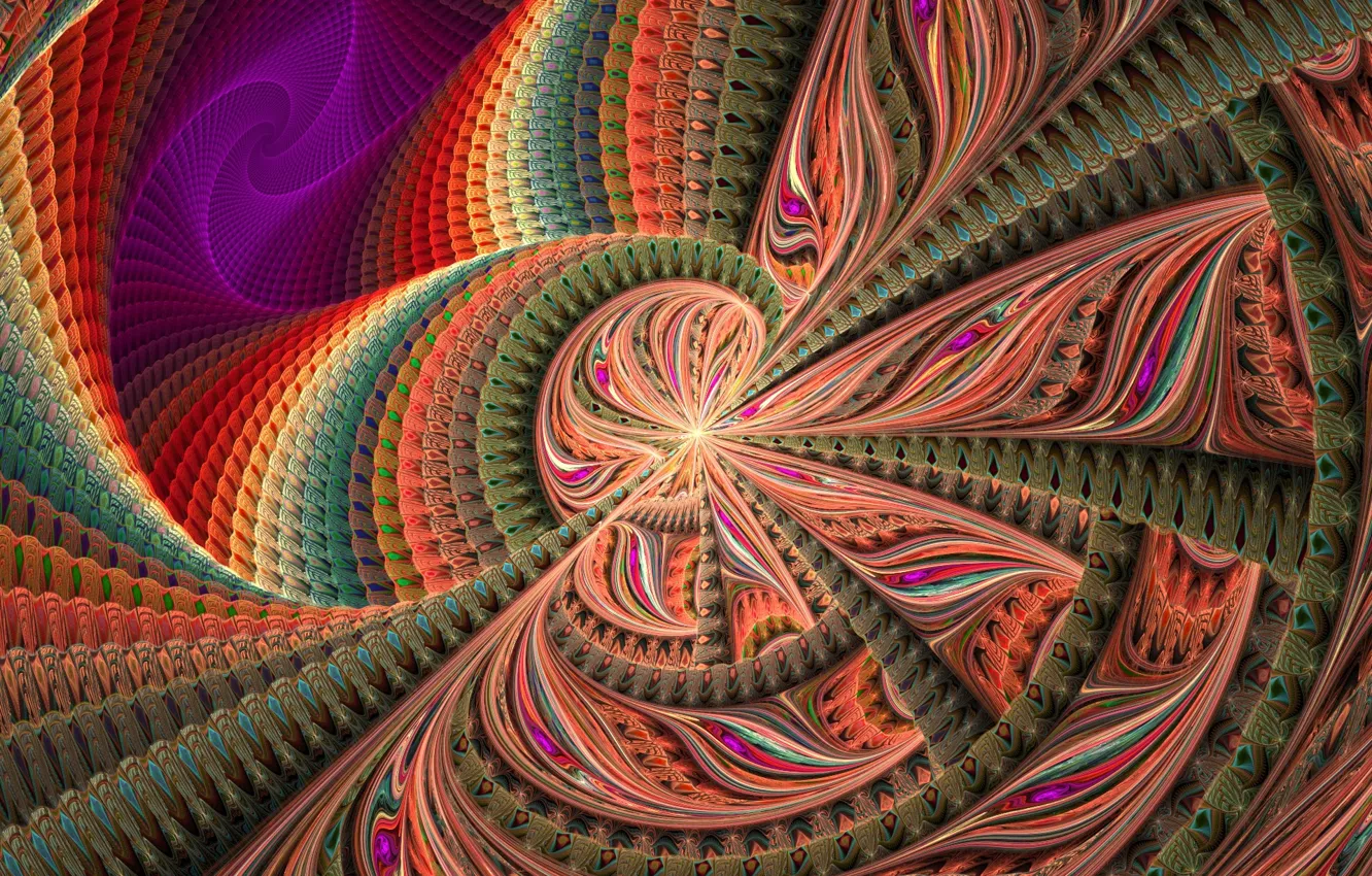 Photo wallpaper wave, abstraction, balls, Wallpaper, pattern, figure, curls, fractal