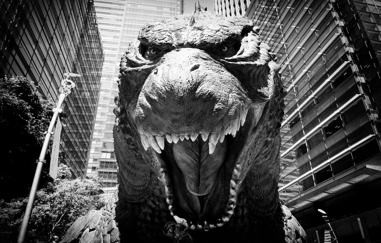 Photo wallpaper the city, monster, dinosaur, Godzilla, Godzilla