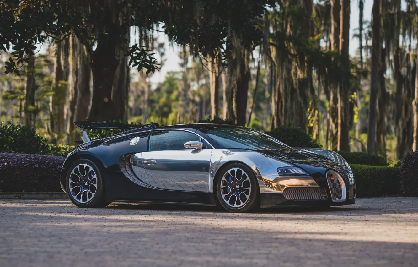 Photo wallpaper Bugatti, Veyron, Bugatti Veyron 16.4 Grand Sport Sang Bleu