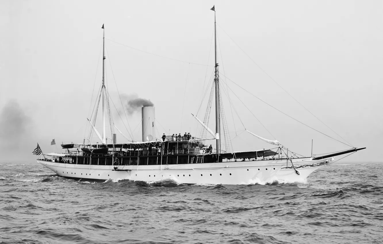 Photo wallpaper England, emerald, steam yacht