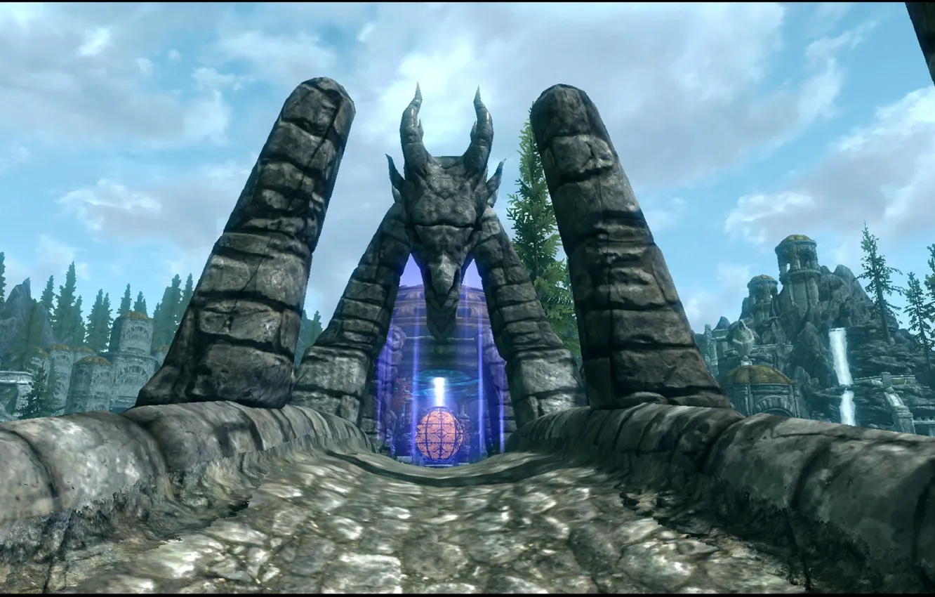 Photo wallpaper bridge, Skyrim, Island of Dreams