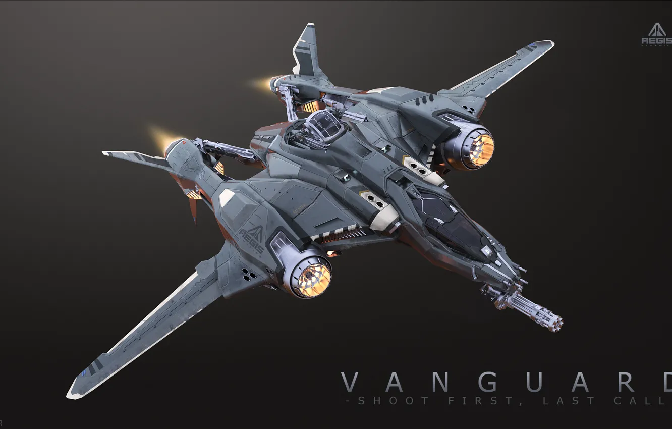 Photo wallpaper Star Citizen, space ship, Vanguard