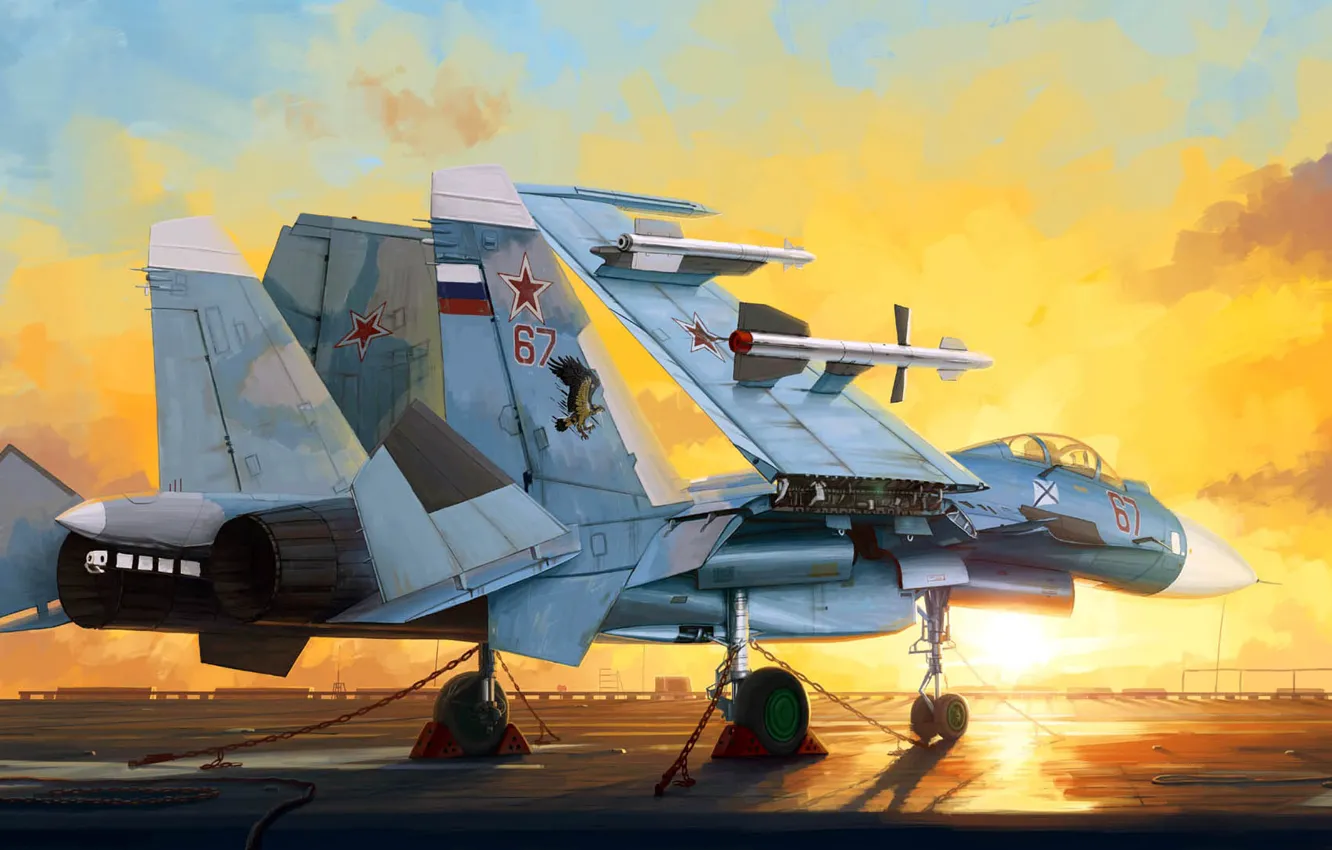 Photo wallpaper Sukhoi, Su-33, Navy, Russian carrier-based fighter